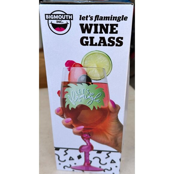 1-pc. Flamingo Theme 16 oz. Wine Glass w/Translucent Flamingo Stem 9" Tall (NWB) - Picture 13 of 15